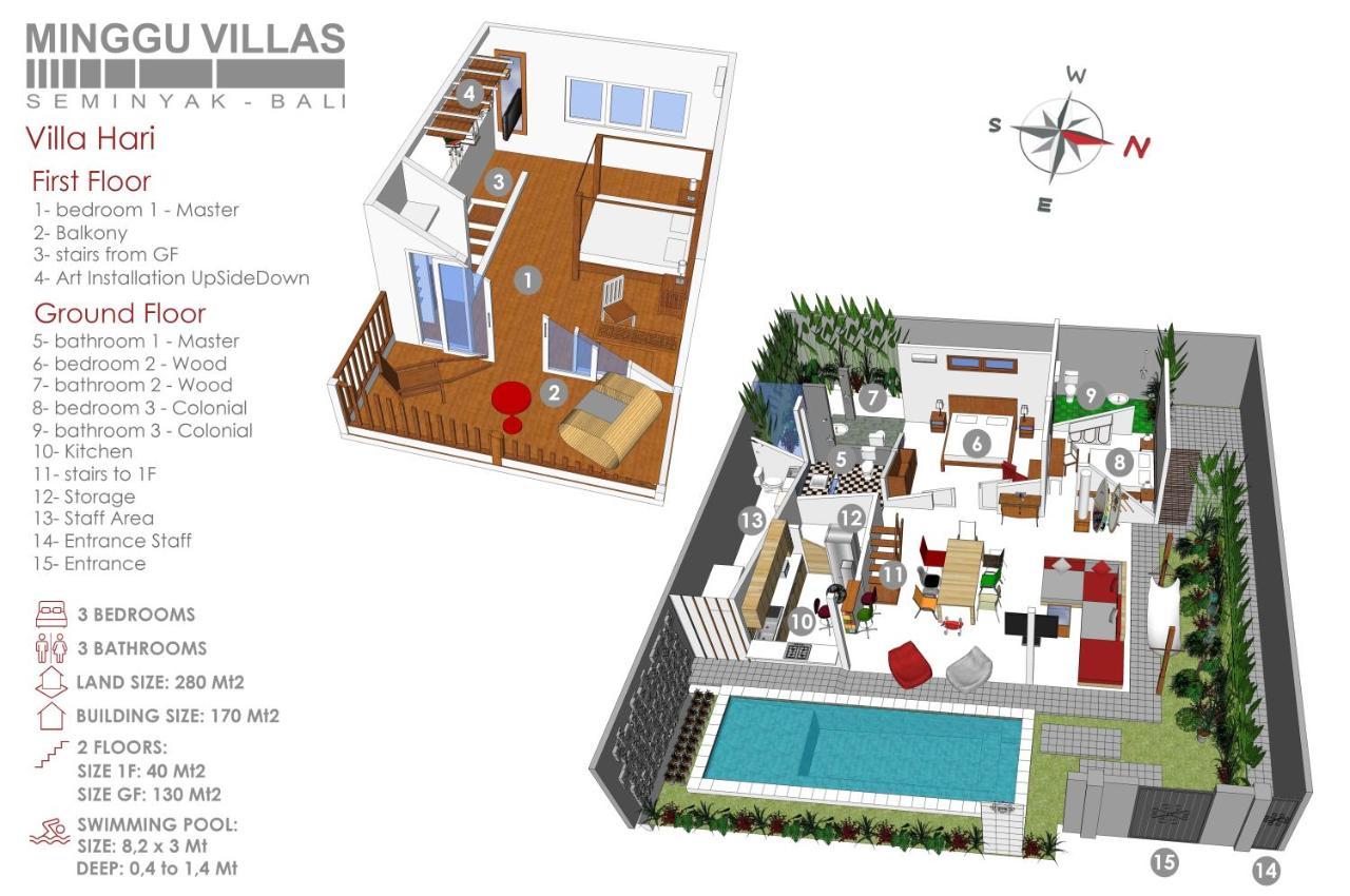 3Br Villa Hari - Minggu Villas Seminyak Exteriér fotografie